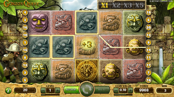 Gonzo's Quest matching symbols